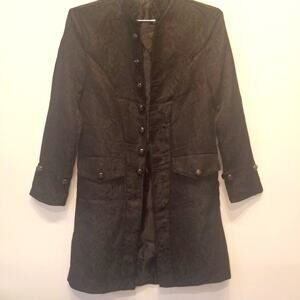 Asian Style Jacket‎ Jacquard Mandarin Collar Duster Top S
